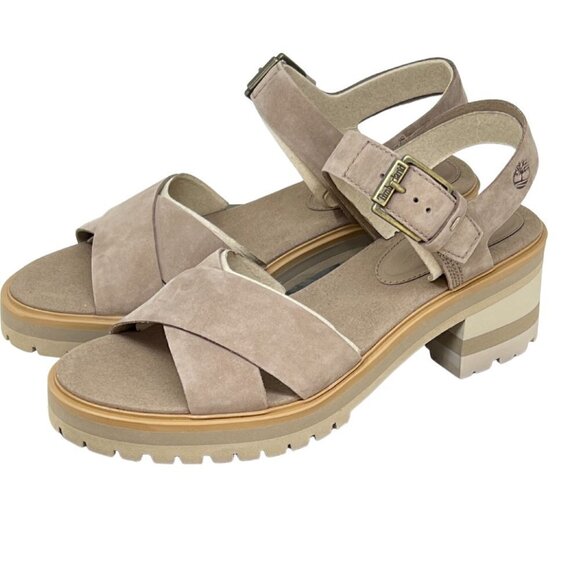 Timberland Womens Violet Marsh 2 Band Sandals, Taupe Nubuck, Size 10 - Picture 7 of 8
